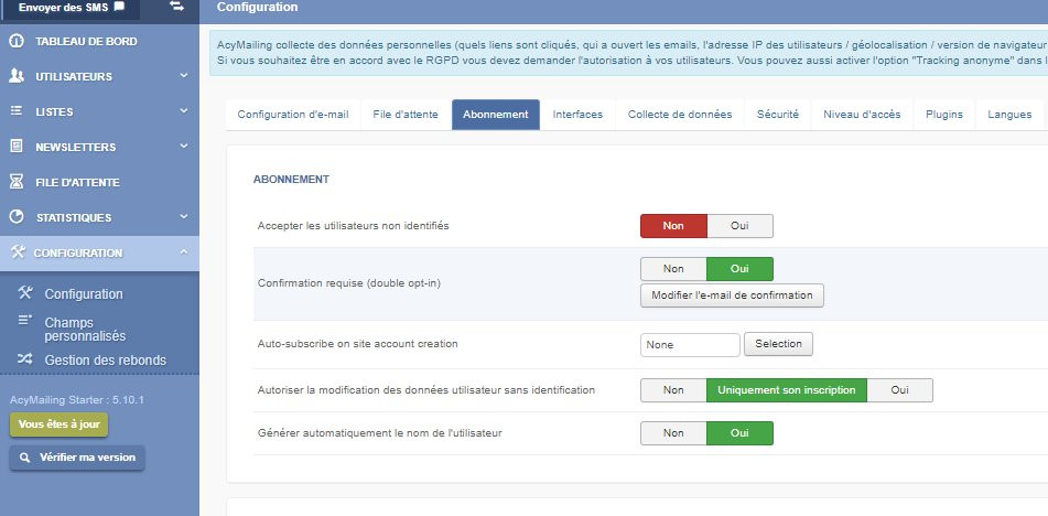 Cliquez sur l'image pour l'afficher en taille normale  Nom : acymailing_configuration.jpg  Affichages : 1  Taille : 90,2 Ko  ID : 1982164