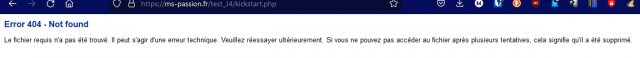 Cliquez sur l'image pour l'afficher en taille normale

Nom : 2023-01-23 07_20_37-Error 404 - Not found — Mozilla Firefox.png 
Affichages : 340 
Taille : 20,0 Ko 
ID : 2047315