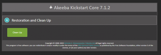 Cliquez sur l'image pour l'afficher en taille normale

Nom : 2023-02-05 17_10_01-Akeeba Kickstart Core 7.1.2 — Mozilla Firefox.png 
Affichages : 101 
Taille : 98,5 Ko 
ID : 2047808