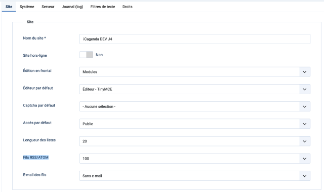 Flux RSS/Atom option globale